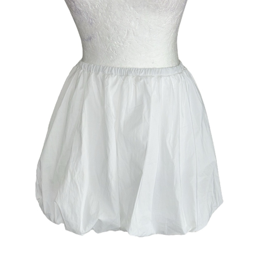 NWT Anthropologie See You Monday White Poplin Bubble Mini Skirt - XL